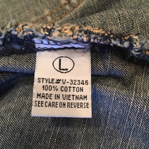 Denim Jacket Embroidered Rhinestone Jean Jacket - Picture 6 of 8